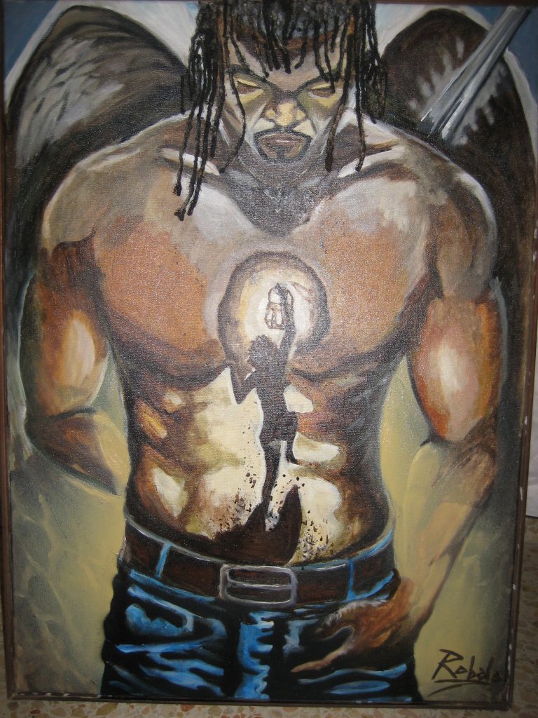 Autoretrato
Composición oleo sobre lienzo
84 x 73 cm.