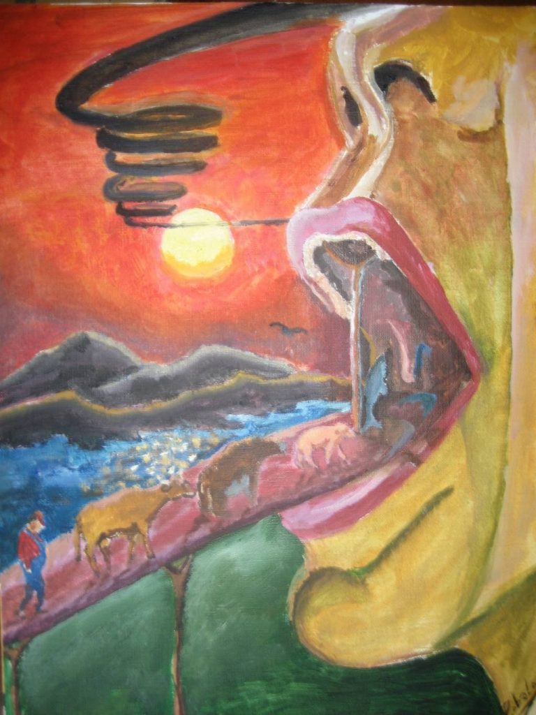 Oleo sobre papel lienzo
32 x 24 cm.